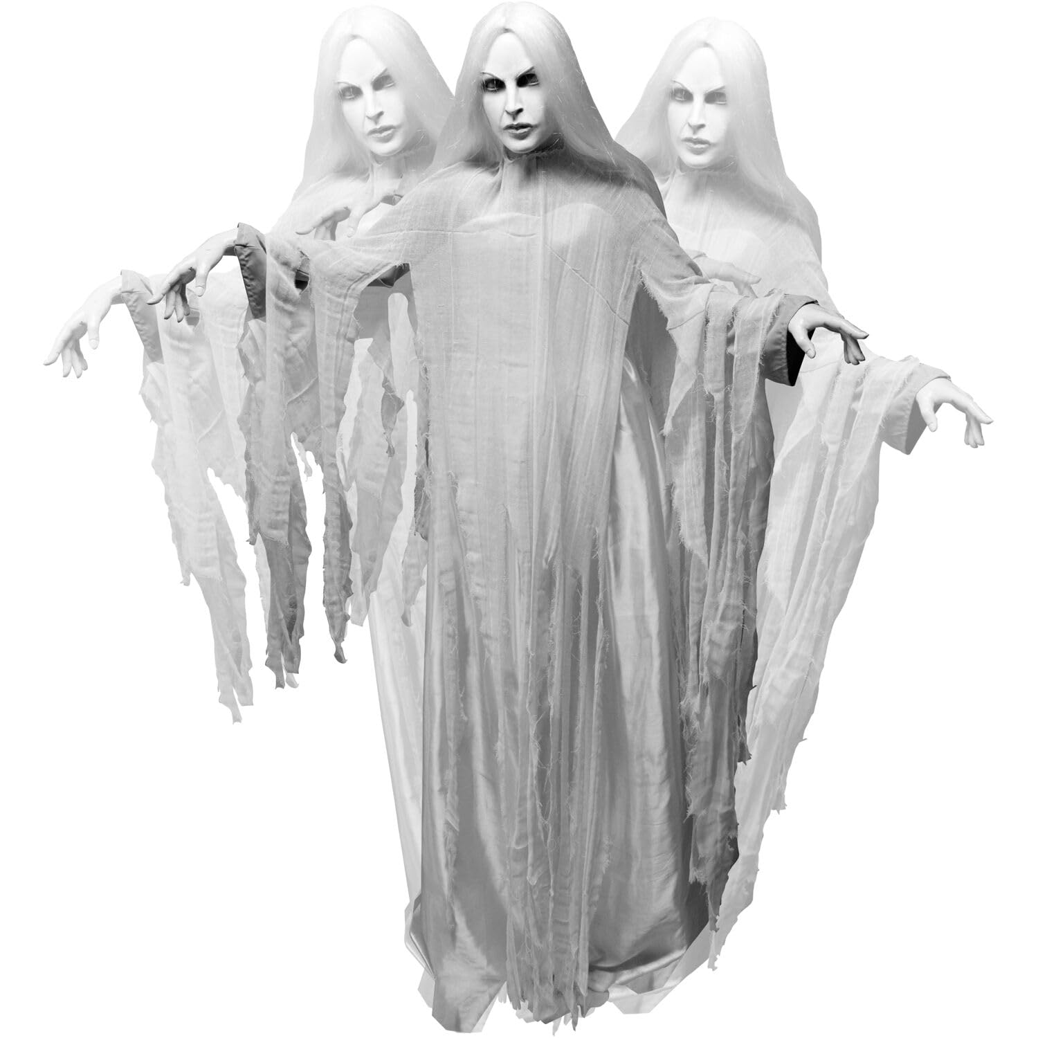 Haunted Hill Farm Soul Sucker Demon Reaper with Child by Tekky, Motion - Activated Talking Halloween Animatronic for Creepy Indoor or Covered Outdoor Halloween Decorations, Plug - in or Battery Operated - Halloween Happy