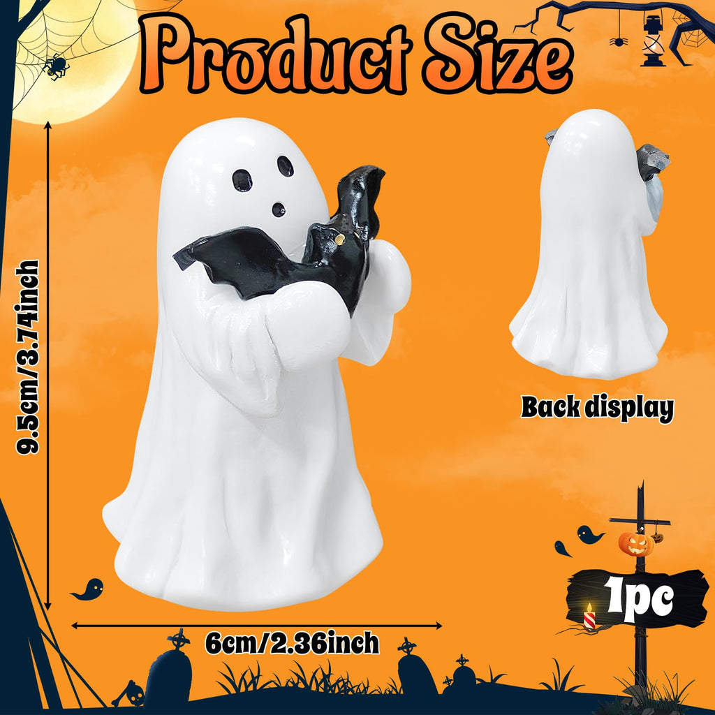 Halloween Ghost Figurine Ghost Decor, Funny Ghost Statue, Cute Ghost Figurine, Ghost Statue Halloween Decoration for Gift Props Tabletop Home Decor New Year's Gifts - Halloween Happy